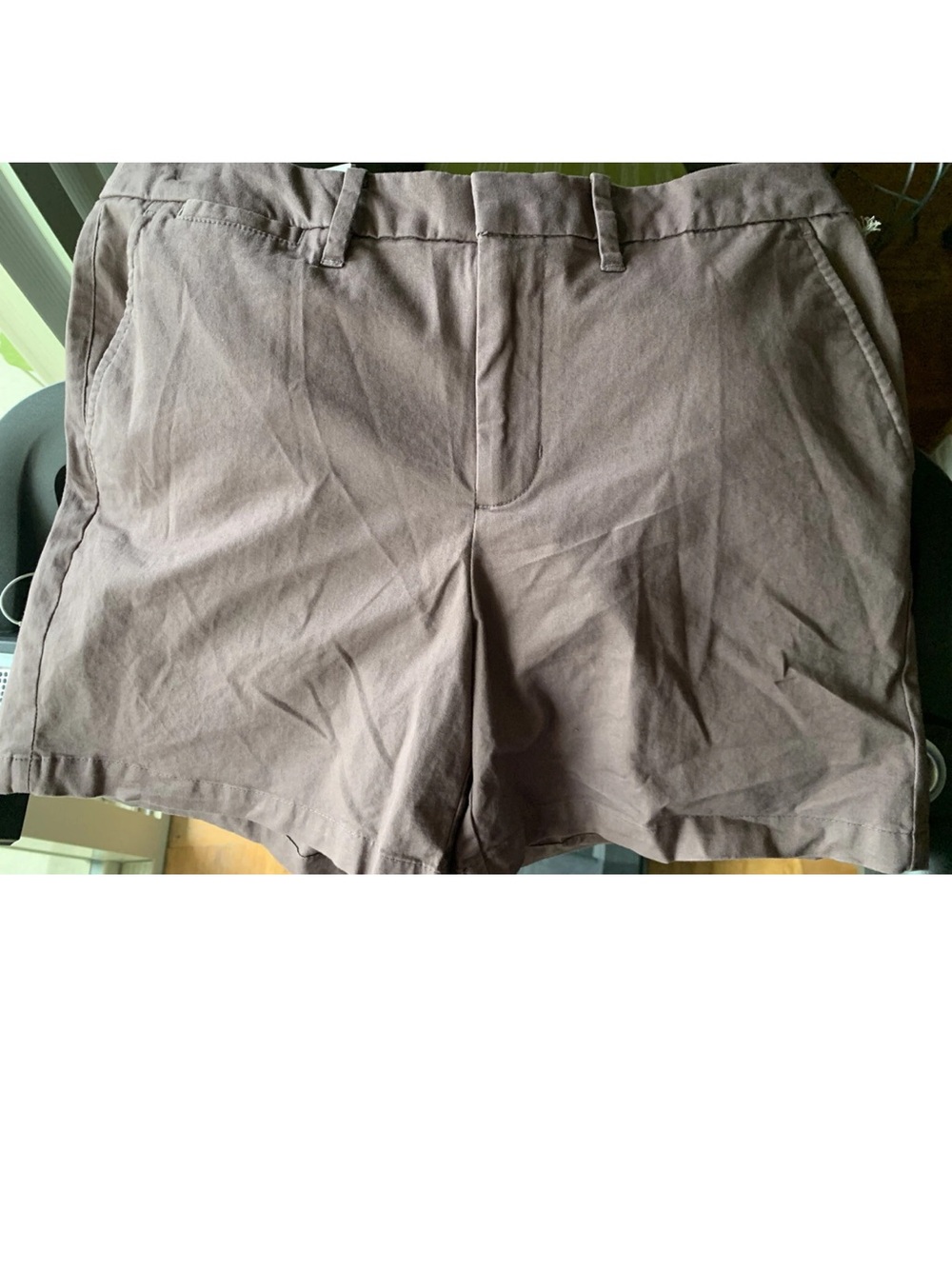 a new day Women's Flat-Front Brown Shorts